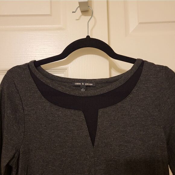 Cable & Gauge grey/black half sleeve tunic blouse - Picture 3 of 7